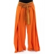 Pantalon ethnique leger ceinture sari brillant orange Orih