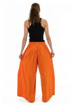 Pantalon ethnique leger ceinture sari brillant orange Orih