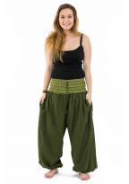 Pantalon sarouel grande taille mixte army green Pakho