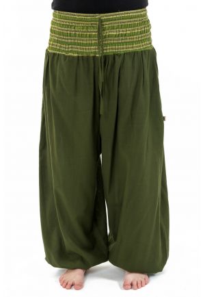 Pantalon sarouel grande taille mixte army green Pakho