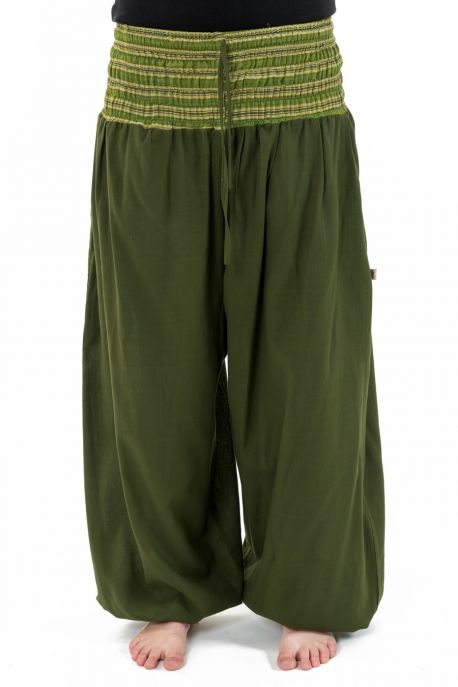 Pantalon sarouel grande taille mixte army green Pakho