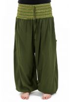 Pantalon sarouel grande taille mixte army green Pakho