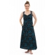 Robe longue originale print decollete et bretelles Asibaji