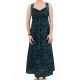 Robe longue originale print decollete et bretelles Asibaji