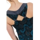 Robe longue originale print decollete et bretelles Asibaji