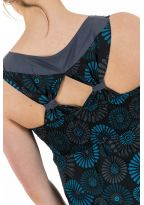 Robe longue originale print decollete et bretelles Asibaji