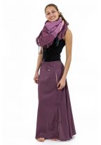 Jupe longue ethnique boutons coton roses pastels Sakura