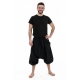 Saroual pantacourt bermuda homme coton leger noir uni Adhara