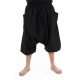 Saroual pantacourt bermuda homme coton leger noir uni Adhara