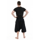 Saroual pantacourt bermuda homme coton leger noir uni Adhara