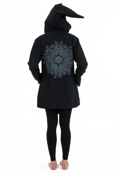 Veste ethnique capuche lutin original print nepalese mandala