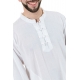 Chemise ethnic asia col mao boutons coton blanc milk Dudha zoom