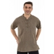 Chemise ethnique manches courtes col mao dark chanvre face