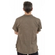 Chemise ethnique manches courtes col mao dark chanvre dos