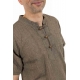 Chemise ethnique manches courtes col mao dark chanvre zoom