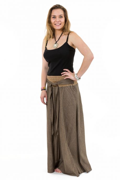 Jupe ethnique longue ceinture elastique et boucle coco Narivala