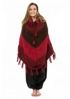 Poncho pure laine douce du Nepal multicolore