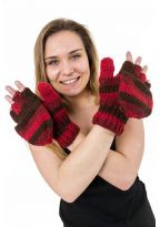 Gants 100% laine douce doublés polaire multicolores