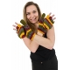 Gants 100% laine douce doublés polaire multicolores