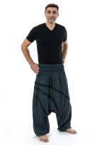Sarouel large elastique grande taille homme Stripes face