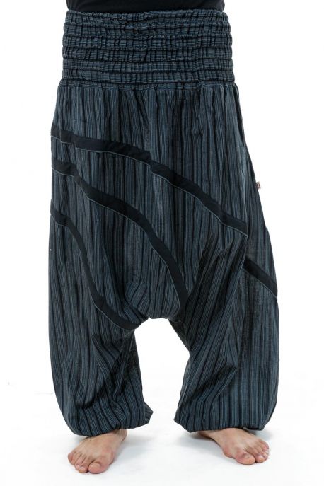 Sarouel large elastique grande taille homme Stripes full size