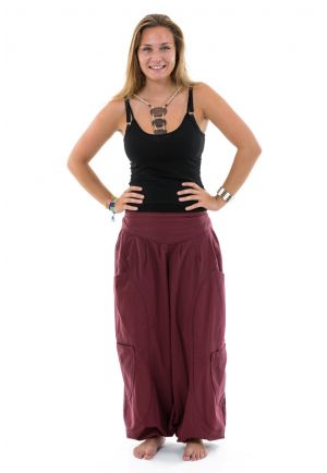 Pantalon sarouel baggy ethnic chic bordeaux Kalaah face