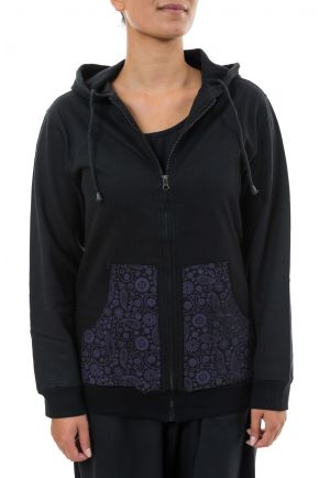 Veste sweat capuche print pockets Kasmiri full size