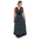 Robe longue print ethnic chic noir gris Anissa full size