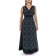 Robe longue print ethnic chic noir gris Anissa full size