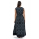 Robe longue print ethnic chic noir gris Anissa full size