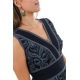 Robe longue print ethnic chic noir gris Anissa full size