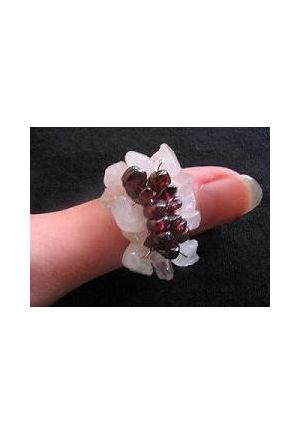 BA13 Bague "Grenat" en pierres semi-precieuses