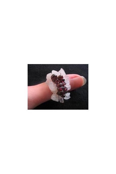 BA13 Bague "Grenat" en pierres semi-precieuses