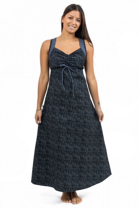 Robe longue originale ethnic print Nylah face