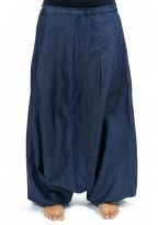 Sarouel femme jean denim fourche basse Lehni full size