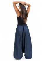 Sarouel femme jean denim fourche basse Lehni dos
