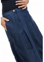 Sarouel femme jean denim fourche basse Lehni zoom