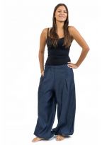 Pantalon ethnique femme bouffant denim souple full size