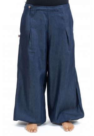 Pantalon ethnique femme bouffant denim souple full size