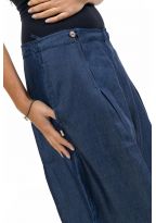 Pantalon ethnique femme bouffant denim souple full size