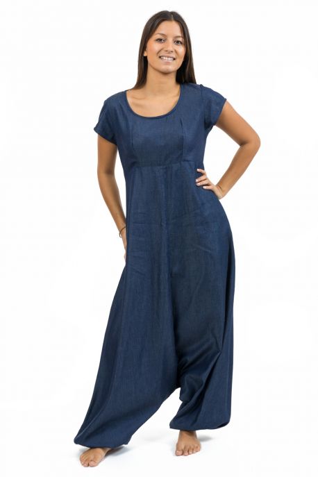 Combi sarouel ethnic street chic denim Sadaka face
