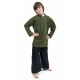 Chemise ethnique tibetaine enfant kaki face