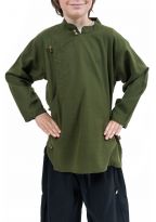 Chemise ethnique tibetaine enfant kaki full size