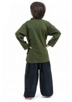 Chemise ethnique tibetaine enfant kaki dos