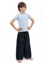 Pantalon sarouel enfant noir Kidika face fa