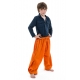 Pantalon japonais enfant modulable orange face face
