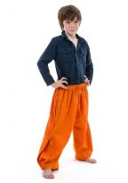 Pantalon japonais enfant modulable orange face face