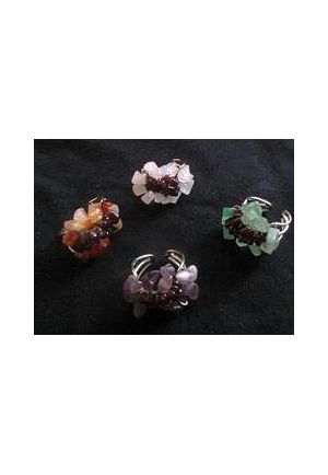 BA12 Bague "Grenat" en pierres semi-precieuses