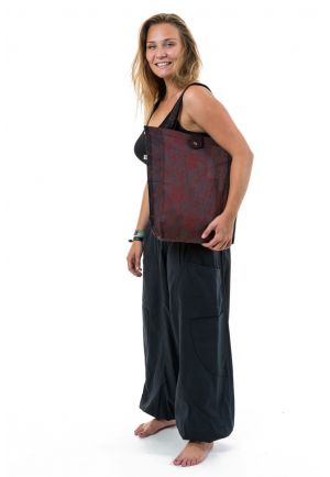 Sac tote bag coton ethnic Royal noir gris bordeaux