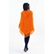 Pancho pure laine douce du Nepal orange